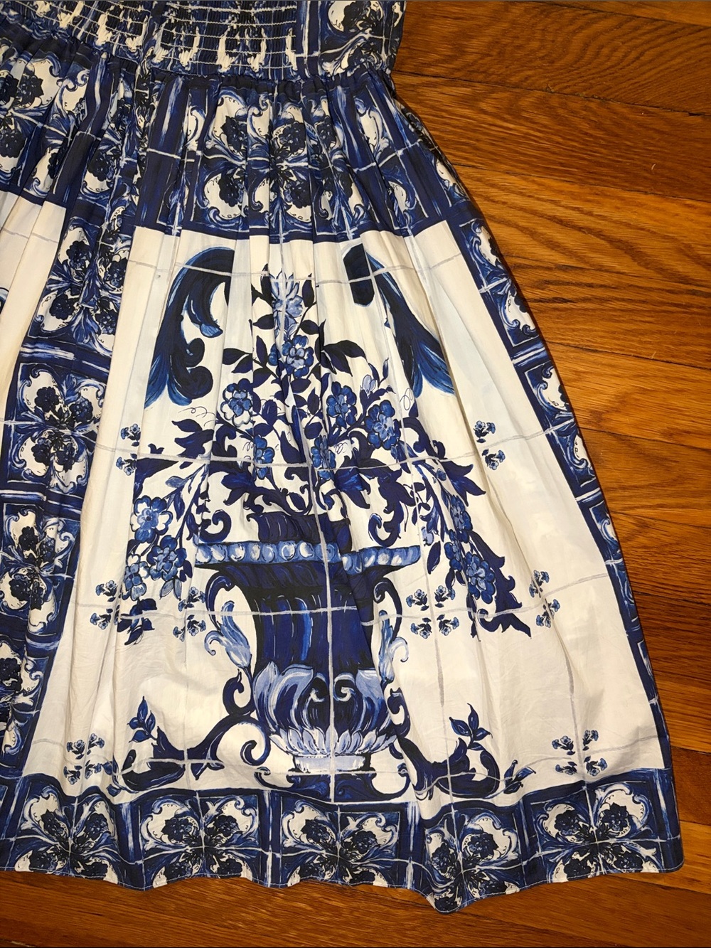 Dolce & Gabbana Bustier Midi Dress in Majolica-Print Poplin - IT 44 - US 8 - Picture 9 of 13